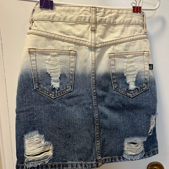MINKPINK Distressed Denim Skirt - Picture 3 of 3